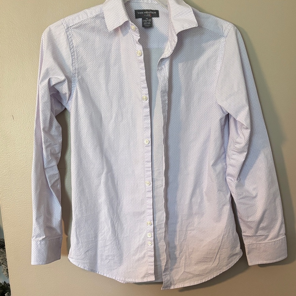 Van Heusen Light Lavender Micro-Print Button-Down Shirt